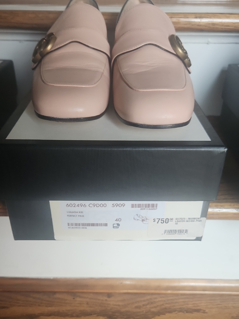 Gucci Pale Pink Leather Horsebit Loafers - Picture 2 of 4